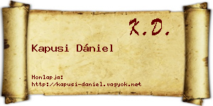 Kapusi Dániel névjegykártya